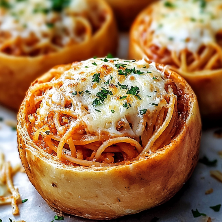 Spaghetti Garlic Bread Bowls
