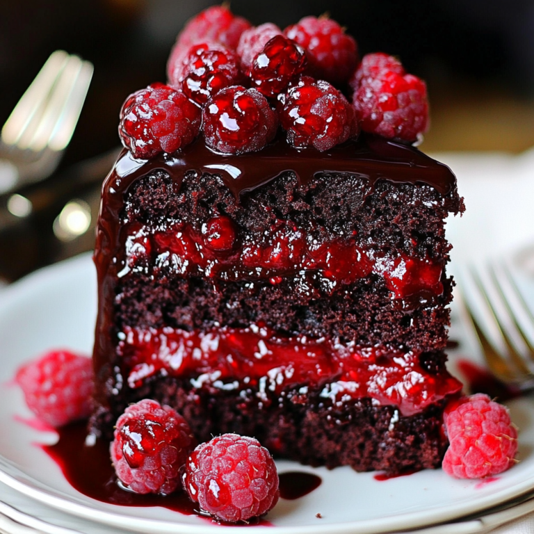 Chocolate Raspberry Truffle Cake