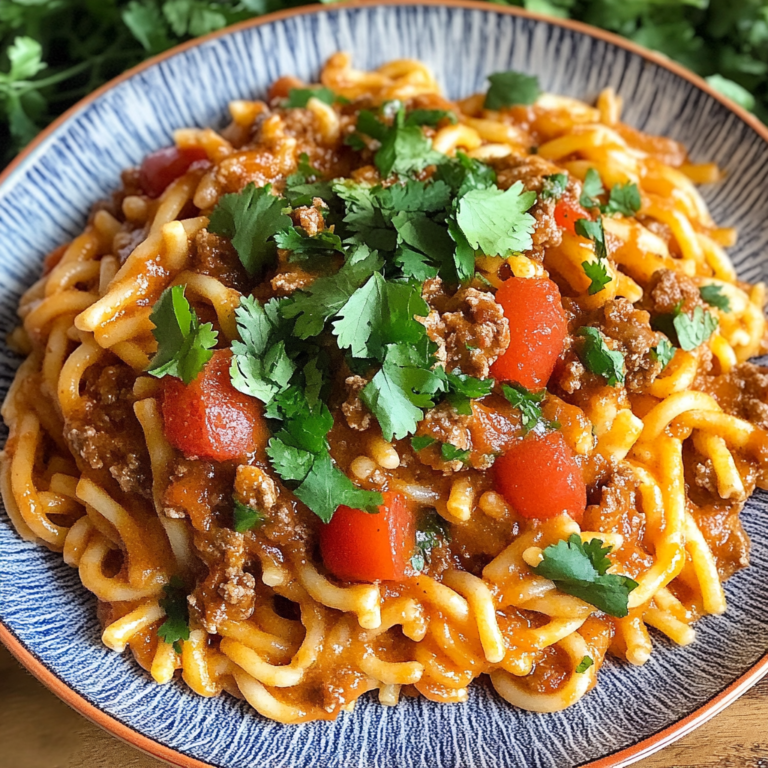 Beef Enchilada Pasta One-Pan Mealvv