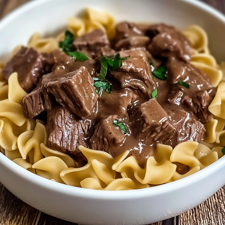 Crockpot Beef Tips & Noodles