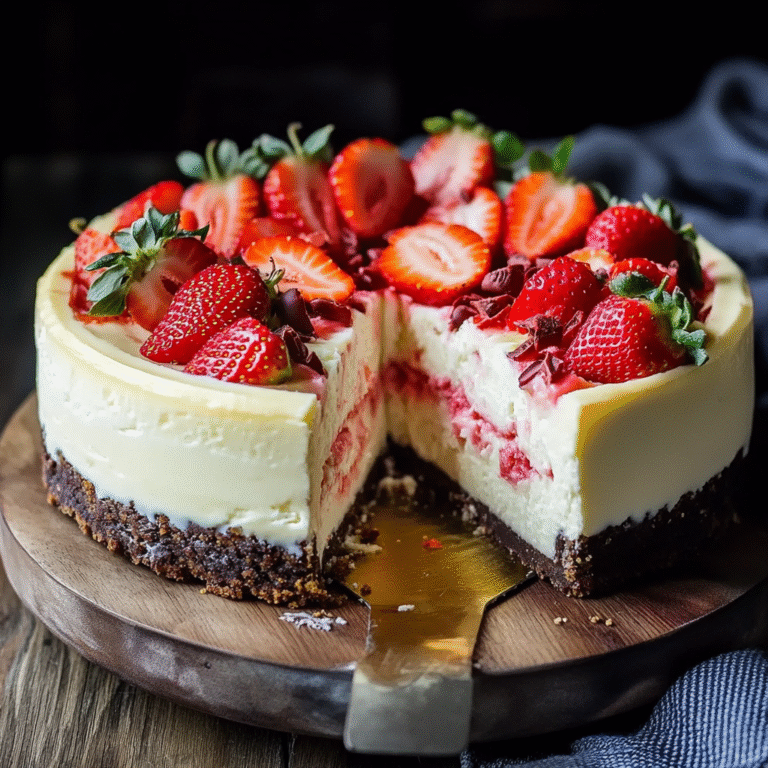 White Chocolate Strawberry Cheesecake