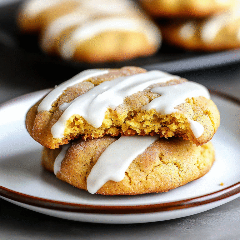 Soft-Baked Pumpkin Snickerdoodle Cookies with Icing