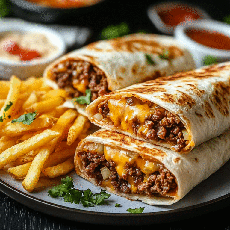 Cheesy Beef Burritos with Fries