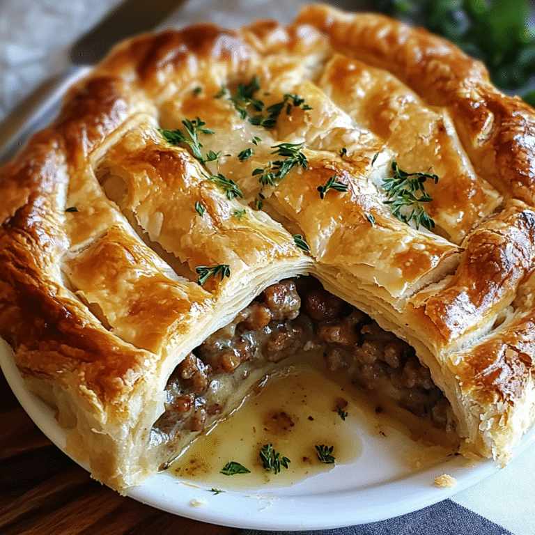 Delicious Sausage Gravy Puff Pie