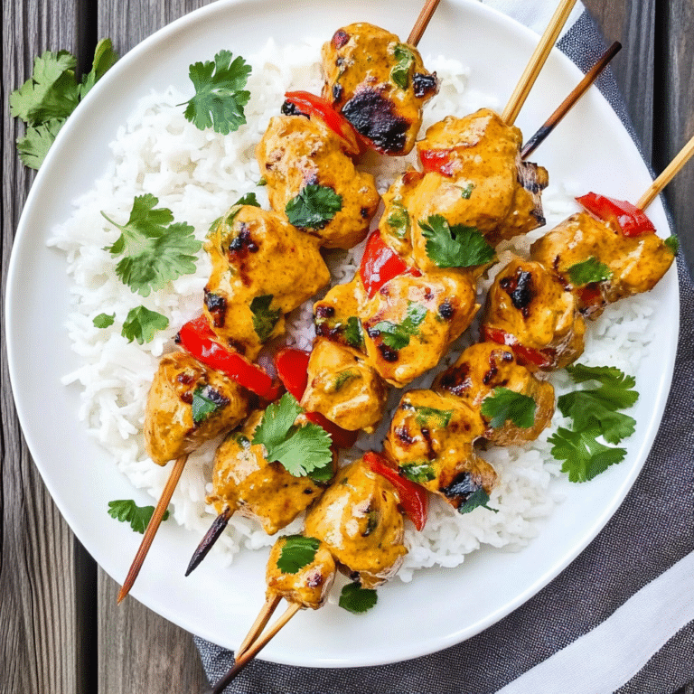 Thai Curry Chicken Skewers