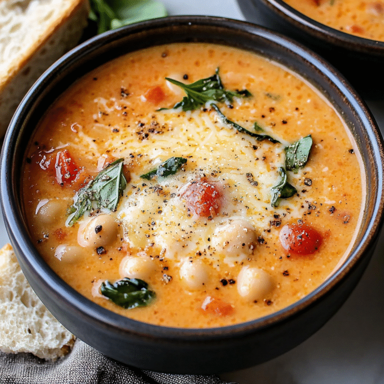 Creamy Parmesan Tomato and Cannellini Bean Soup