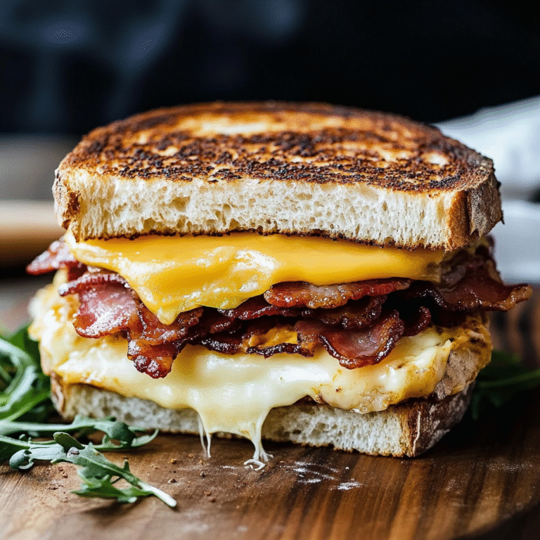 Sourdough Breakfast Sandwich with Bacon and Cheese