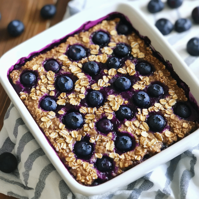 Healthy Blueberry Oatmeal Bake Recipe