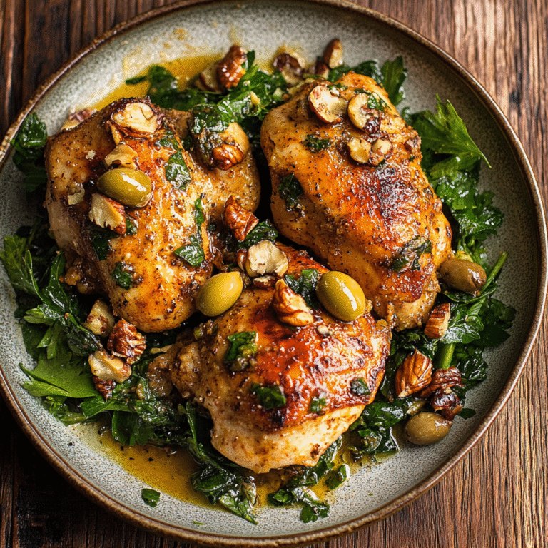 Paprika Chicken with Olive Walnut Vinaigrette