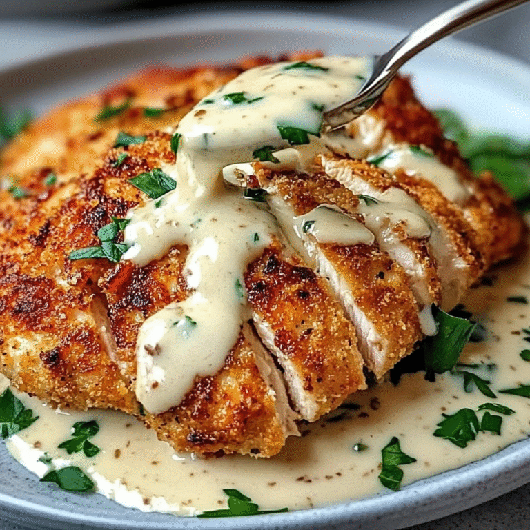 Parmesan Crusted Chicken With Creamy Garlic Sauce Recipe